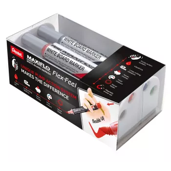 Ensemble de marqueurs pour tableau blanc Pentel Maxiflo Flex-Feel, couleurs assorties, 2,0 - 5,0 mm, 4 pièces