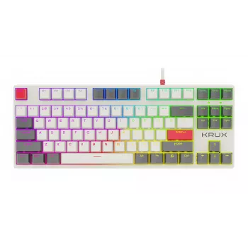 Clavier mécanique KRUX ATAX PRO RGB Creator Retro Gateron Yellow Pro (TKL, 87 touches, hot-swappable, USB-C, keycaps PBT double-shot, RGB par touche)