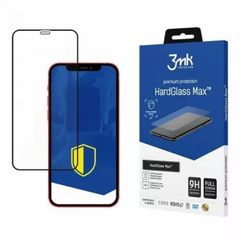 3MK HardGlass Max protection d'écran en verre trempé pour Apple iPhone 12 / 12 Pro - Noir