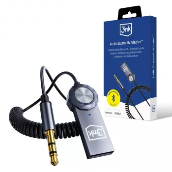 3mk Adaptateur audio Bluetooth - récepteur Bluetooth 5.0 avec AUX 3,5 mm, USB-C, batterie 10 h, noir