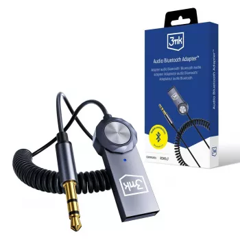 3mk Adaptateur audio Bluetooth - récepteur Bluetooth 5.0 avec AUX 3,5 mm, USB-C, batterie 10 h, noir