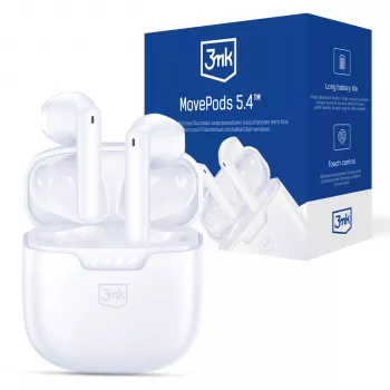 Écouteurs sans fil 3MK PROTECTION 3mk Movepods 5.4 avec Bluetooth 5.3, ENC, IPX4, jusqu'à 35 h d'autonomie, USB-C
