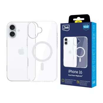 3MK EverClear MagCase coque arrière pour Apple iPhone 16 - Cristal transparent