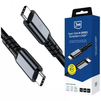 3MK PROTECTION câble Hyper N-SERIES Thunderbolt 4 2 m 48 V/5 A 40 Gbit/s 240 W 8K60Hz noir