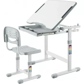 Ensemble bureau et chaise réglables MOZOS DC-SET gris