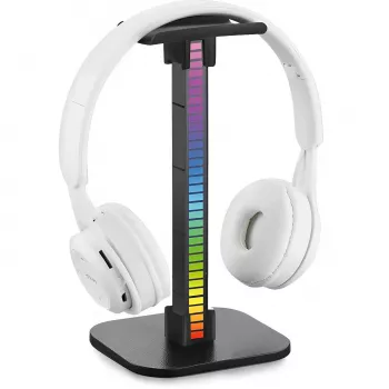 Support de casque LED RGB MOZOS D11 avec hub USB et prise audio