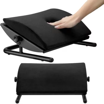 Repose-pieds ergonomique de bureau MOZOS FS3, noir, hauteur réglable 110-170 mm, inclinaison jusqu'à 30°, surface antidérapante