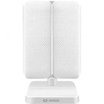 MOZOS ML10X Miroir de maquillage LED avec grossissement 10x, 3 modes de couleur, gradation continue, rotation 360°, rechargeable USB-C, blanc