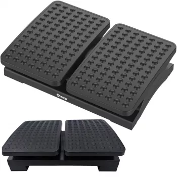 MOZOS FS8 Repose-pieds ergonomique pour le bureau - hauteur et inclinaison réglables, surface de massage antidérapante, noir