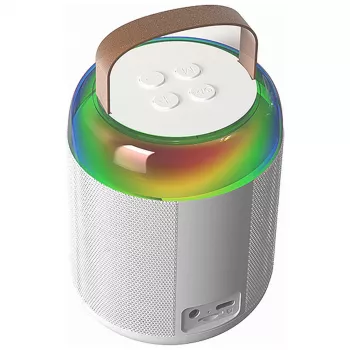 MOZOS MK Microphone karaoké blanc avec haut-parleur Bluetooth