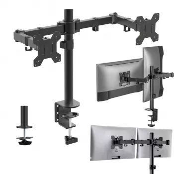 MOZOS MS03 Support de bureau double moniteur pour écrans 17-34 pouces, noir