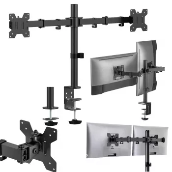 MOZOS MS03 Support de bureau double moniteur pour écrans 17-34 pouces, noir