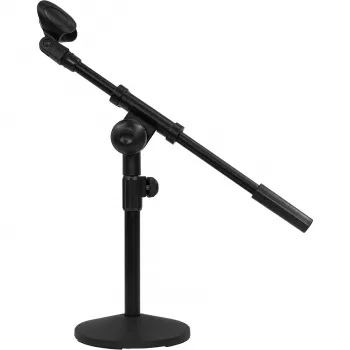 Pied de micro de bureau MOZOS SM807 pour micro de studio avec base ronde lestée, noir