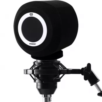 MOZOS PS-4 Filtre anti-pop sphérique en mousse pare-vent noir
