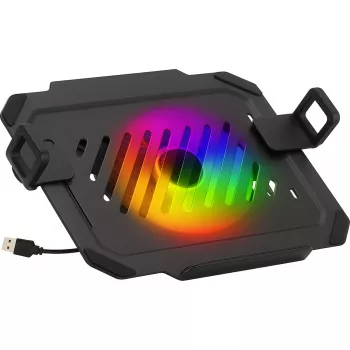 MOZOS LP-RGB Plateau pour ordinateur portable pour supports de bureau, VESA 75x75/100x100, noir, éclairage RGB