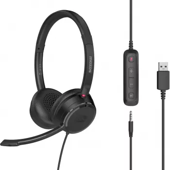Casque USB MOZOS KL201 avec microphone, on-ear, noir