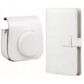Ensemble 2 en 1 LOVEINSTANT : étui de protection et album photo pour Fujifilm Instax Mini 11 - blanc
