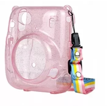 LOVEINSTANT Étui de protection pour Fujifilm Instax Mini 11 - rose transparent à paillettes