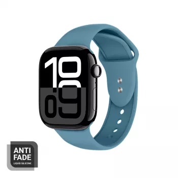 Bracelet en silicone liquide Crong pour Apple Watch 38/40/41/42 mm - Bleu marine