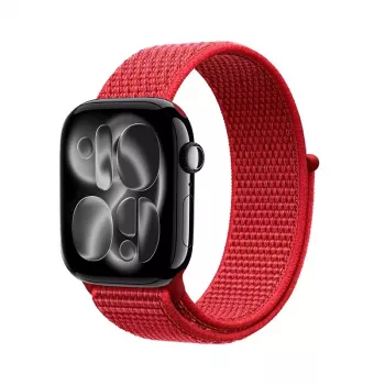 Bracelet Sport Loop en nylon Crong pour Apple Watch 38/40/41/42 mm Rouge