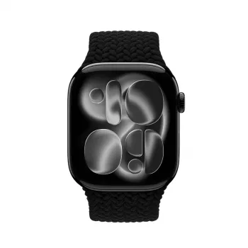 Crong Wave Band - Bracelet tressé pour Apple Watch 38/40/41/42 mm (Noir)