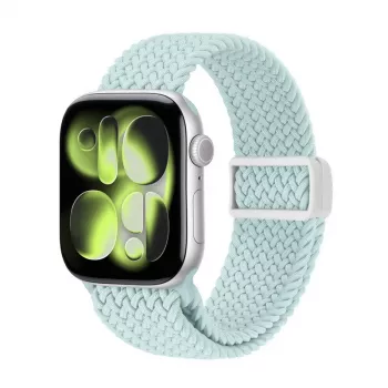 Bracelet Crong Wave Band Braided Solo Loop pour Apple Watch 44/45/46/49 mm (menthe)