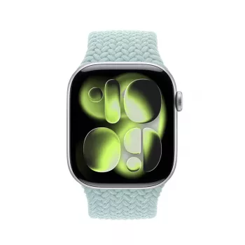 Bracelet Crong Wave Band Braided Solo Loop pour Apple Watch 44/45/46/49 mm (menthe)