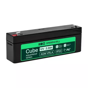 Greencell AGM VRLA 12 V 2,5 Ah batterie sans entretien pour caisses enregistreuses, jouets (178x36x66 mm)
