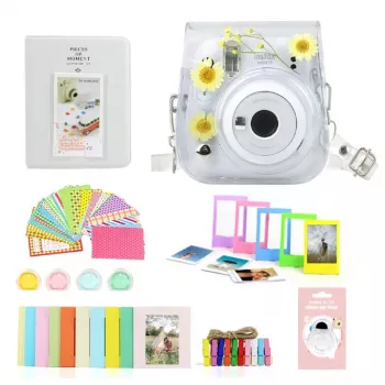 Lot d'accessoires 8-en-1 LOVEINSTANT pour Fujifilm Instax Mini 11 - motif camomille séchée