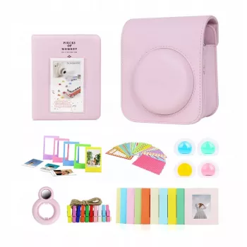 Ensemble d'accessoires 8 en 1 LOVEINSTANT pour Fujifilm Instax Mini 12 - rose