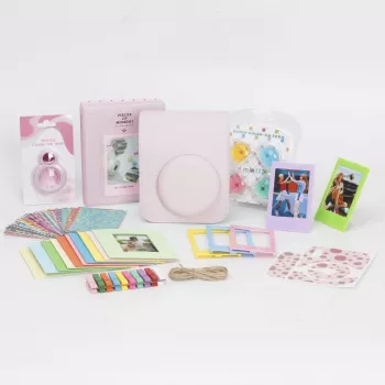 Ensemble d'accessoires 8 en 1 LOVEINSTANT pour Fujifilm Instax Mini 12 - rose