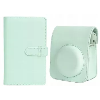 Ensemble coque de protection et album photo LOVEINSTANT pour Fujifilm Instax Mini 12 - vert (108 photos)