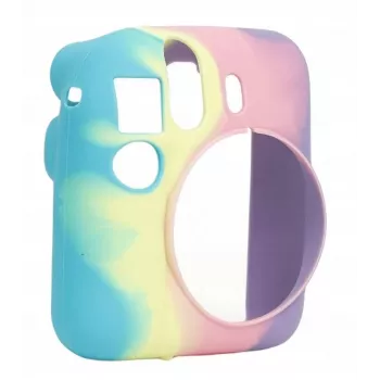 Étui de protection en silicone LOVEINSTANT pour Fujifilm Instax Mini 12 - Arc-en-ciel