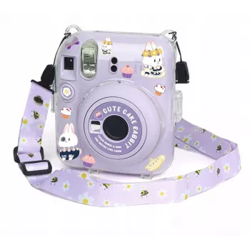 LOVEINSTANT Étui pour Fujifilm Instax Mini 12 - design Sweet Rabbit avec autocollants