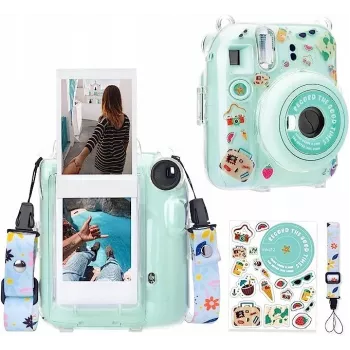 LOVEINSTANT Étui pour Fujifilm Instax Mini 12 avec autocollants / Holiday Time