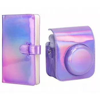 Coque LOVEINSTANT pour Fujifilm Instax Mini 12 + album photo pour 96 photos / Sparkle Purple