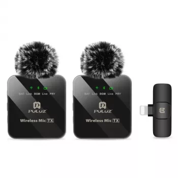 2 micros-cravates sans fil PULUZ PU647B pour iPhone Lightning