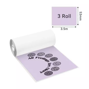 Étiquettes thermiques adhésives Phomemo 3 rouleaux couleurs assorties pour T02 M02 PRO M03 M04S