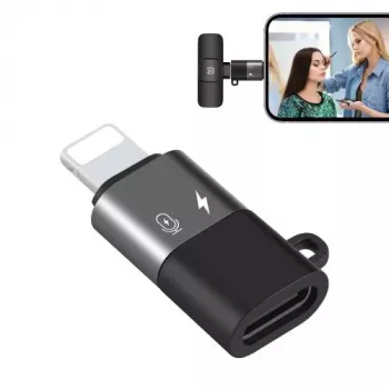 Adaptateur OTG PULUZ Lightning vers USB-C pour iPhone, noir (PU649B)