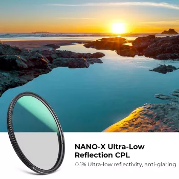 Filtre polarisant circulaire K&F Concept Nano-X à réflexion ultra-faible 72 mm