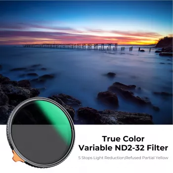 Filtre ND variable K&F Concept ND2-ND32 77 mm True Color MRC Nano X