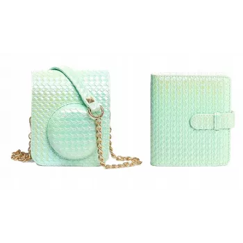 Kit 2 en 1 LOVEINSTANT : étui de protection + album photo pour Fujifilm Instax Mini 12 - Vert