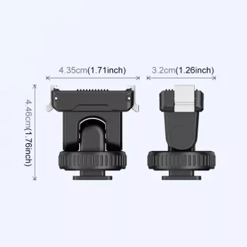 Adaptateur de support à fixation rapide PULUZ filetage 1/4 inch griffe froide pour DJI Osmo Action 3/4/5 Pro PU727B