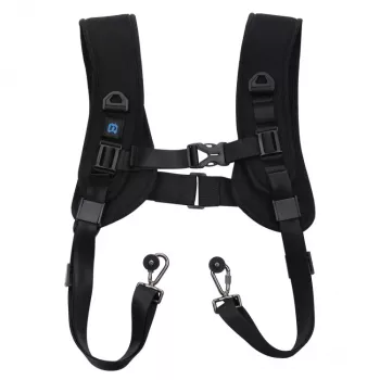Harnais double caméra PULUZ pour 2 appareils reflex, fixation rapide, sangles d'épaule réglables, noir (PU6002)