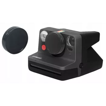 Cache-objectif de protection en aluminium LOVEINSTANT pour Polaroid Now Now+ noir