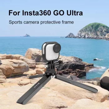 Coque de protection à monture cadre PULUZ pour Insta360 GO Ultra, fixation trépied 1/4 inch, noir