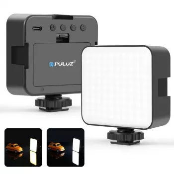 Lampe vidéo LED PULUZ 100 LED 5W bi-couleur 2900-6500K USB-C fixation à vis 1/4 inch pour appareil photo/téléphone PU4141B