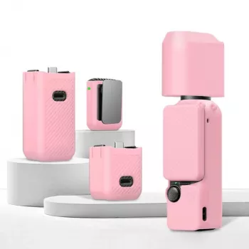 Kit d'étui de protection 6 en 1 PULUZ pour DJI Osmo Pocket 3 - Rose TPU/PU