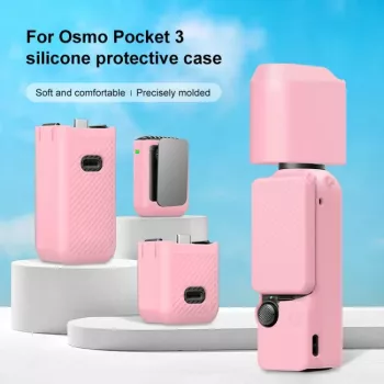 Kit d'étui de protection 6 en 1 PULUZ pour DJI Osmo Pocket 3 - Rose TPU/PU