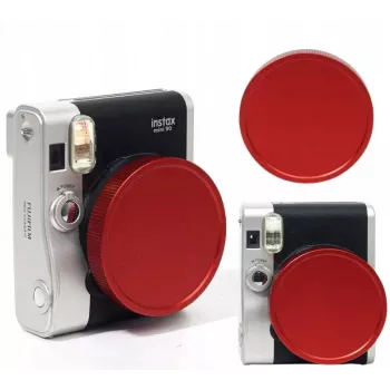 Capuchon de protection d'objectif LOVEINSTANT pour Fujifilm Instax Mini 90 - rouge